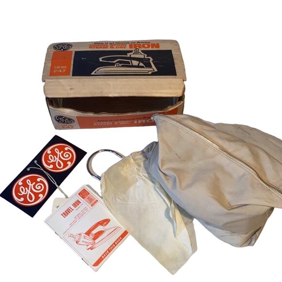 GE Travel Spray Steam & Dry Vintage Iron F47 - Picture 1 of 14